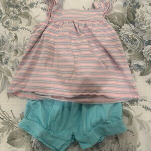 Classic Whimsy Striped Pink and Blue Kids Matching Set Size 24mths